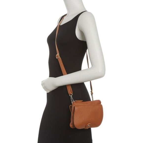 BLACK Leather Crossbody Pouch MASSIMO CASTELLI - Picture 1 of 3